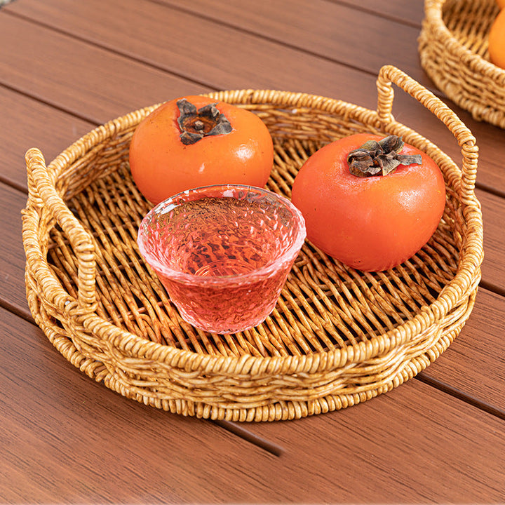 Ladies Round Serving Rack Made of Braided Material Kalsten