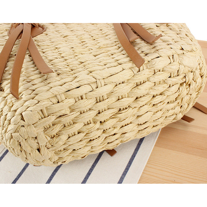 Braided Bast Bag with Leather Straps Kalsten