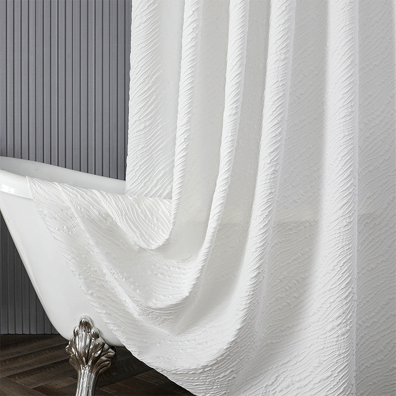 Textured Leaf Pattern Shower Curtain Kalsten