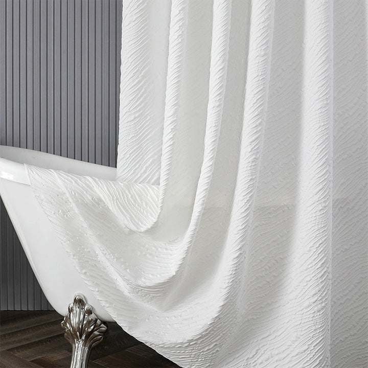 Textured Leaf Pattern Shower Curtain Kalsten