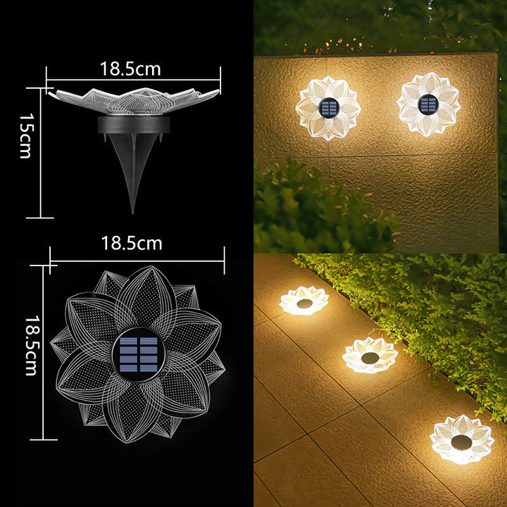 Decorative Solar Acrylic Petal Garden Stake LED Pathway Light Kalsten