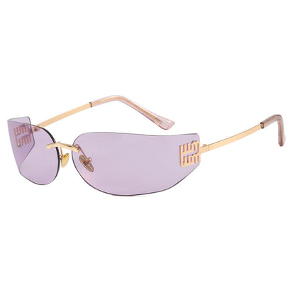 Women's futuristic designer sunglasses with unusual frame and UV protection Skanto