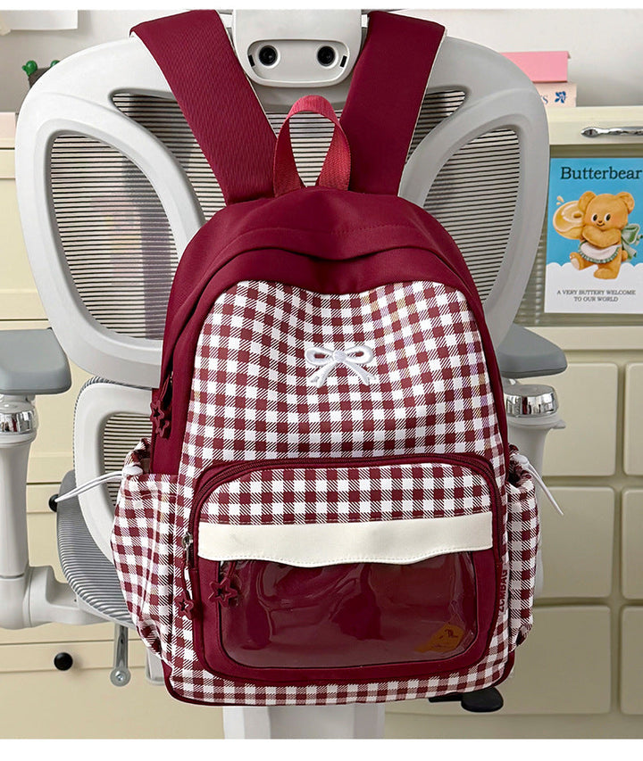 Checkered Patterned Kids' School Backpack