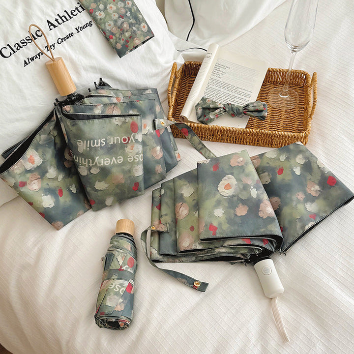 Ladies Folding Umbrella with Floral Design Kalsten