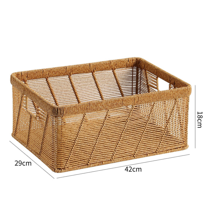Decorative Handwoven Storage Basket with Cutout Handles Kalsten