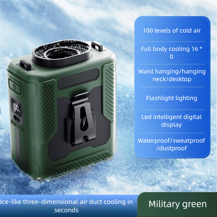 Unisex nan portable wearable rechargeable personal cooling fan with integrated flashlight and long-life lithium battery Kalsten