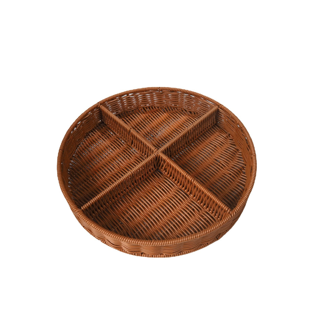 Ladies round basket plate with compartments Kalsten