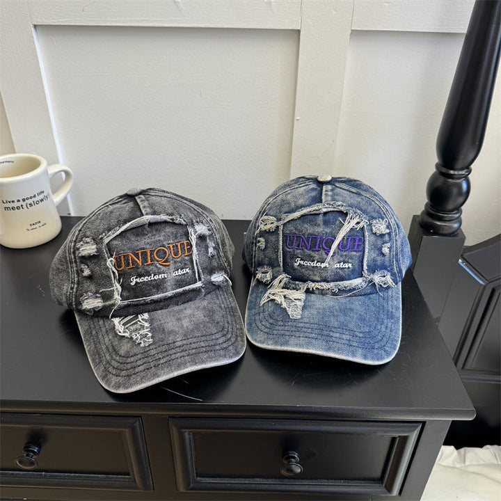 Men's Distressed Denim Graphic Cap Kalsten