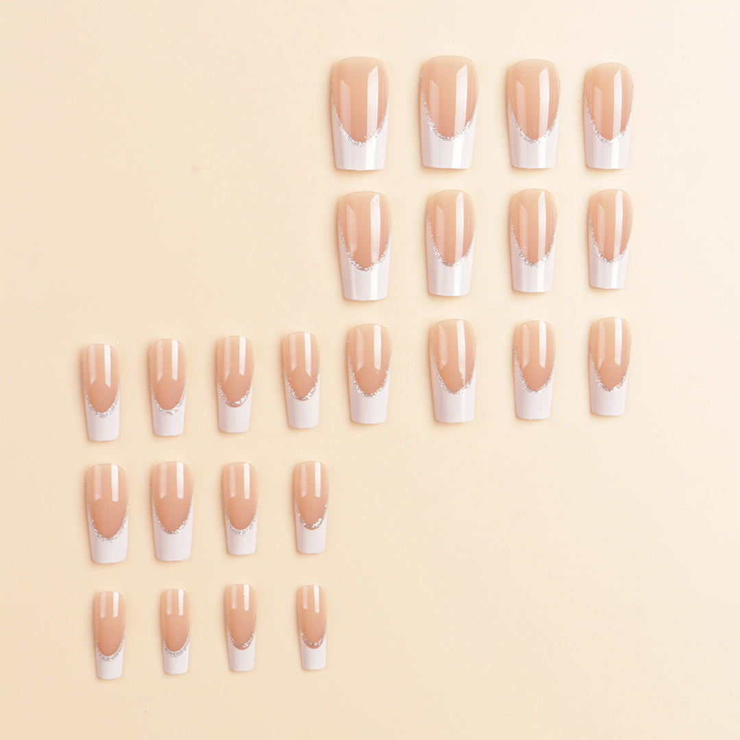 Decorative French Tip Press-On Nail Set Kalsten