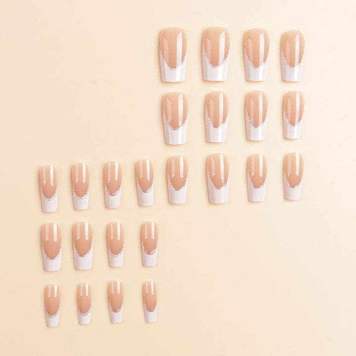 Decorative French Tip Press-On Nail Set Kalsten