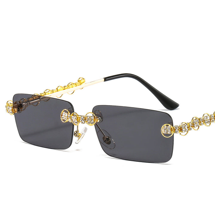 Women's designer sunglasses with sparkling frame and rectangular lenses Kalsten