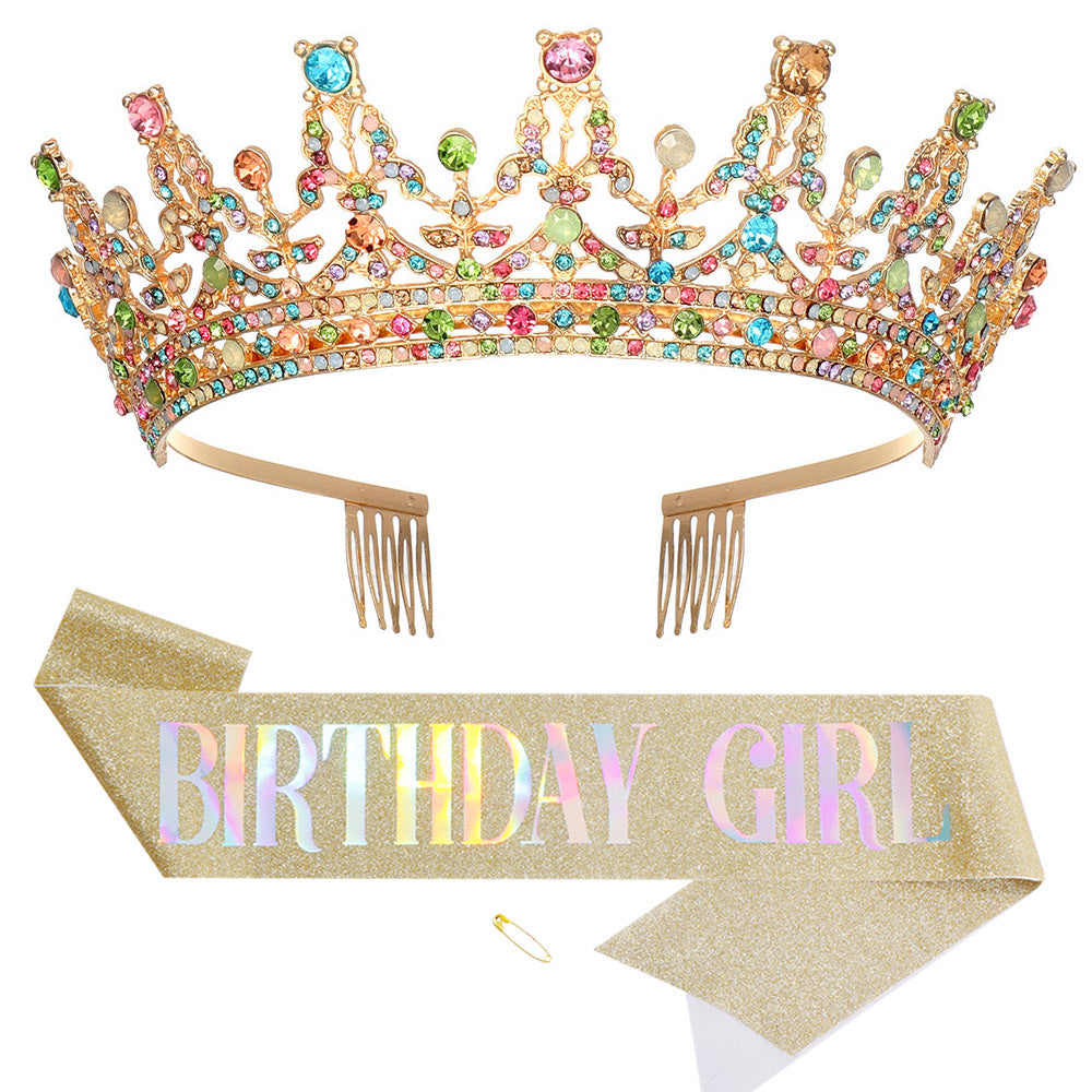 Women's Sparkling Crown and Sash Set Kalsten