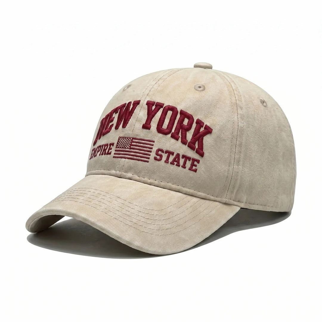 Women's fashion cap with embroidered New York motif Brehn