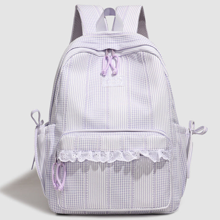 Casual Lace-Trimmed School Backpack