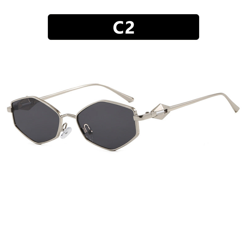 Women's geometric sunglasses with protective UV filter and high-end metal frame Kalsten
