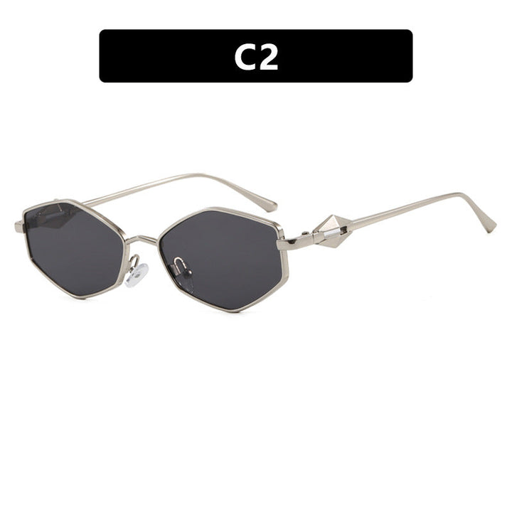 Women's geometric sunglasses with protective UV filter and high-end metal frame Kalsten