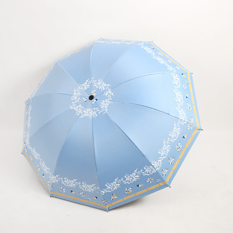 Ladies Elegant Folding Umbrella with Floral Patterns Kalsten