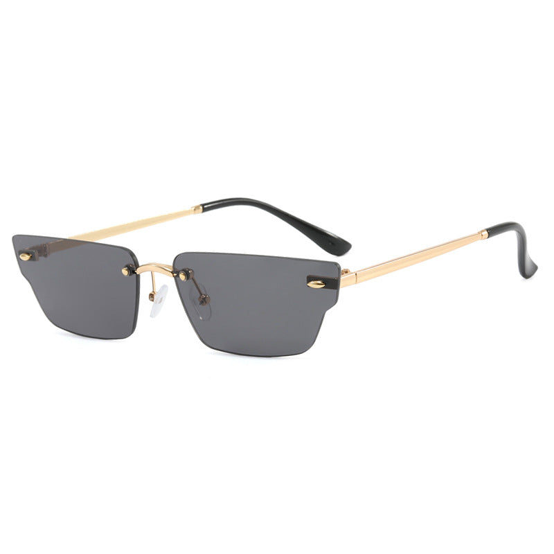 Women's geometric sunglasses with delicate frame and transparent lenses Kalsten