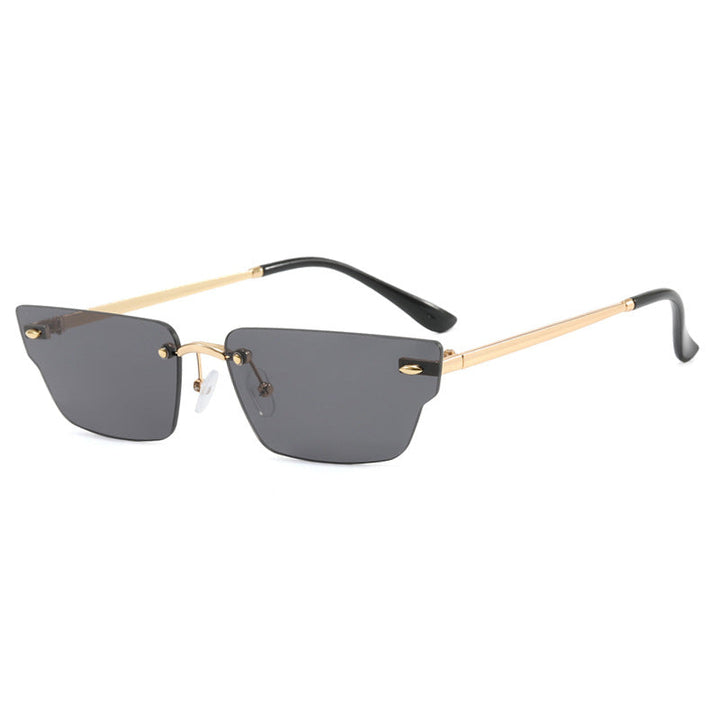 Women's geometric sunglasses with delicate frame and transparent lenses Kalsten