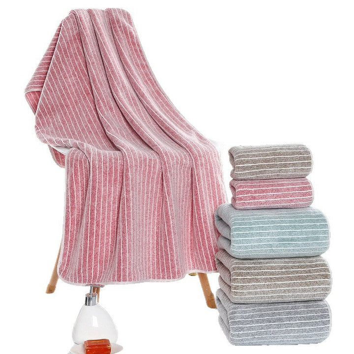 Terry Towel Set With Luxurious Striped Pattern Kalsten