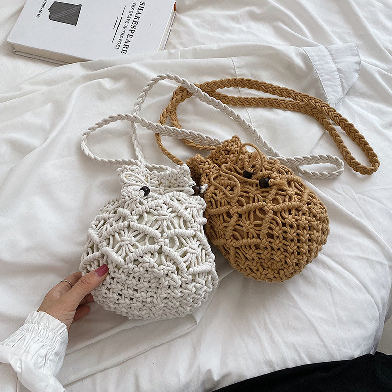 Macrame Messenger Bag with Decorative Pattern Kalsten