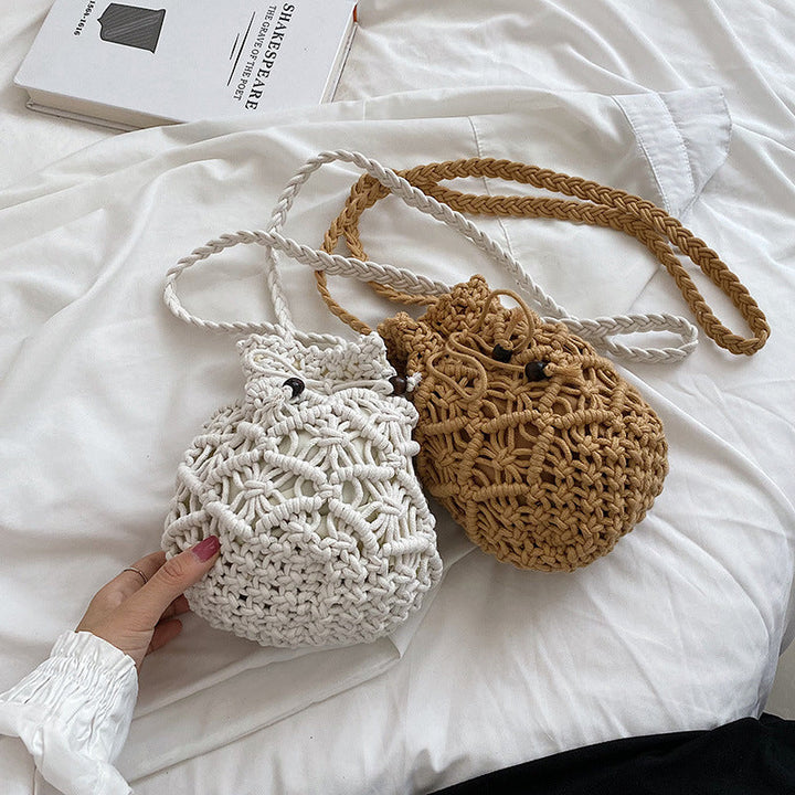 Macrame Messenger Bag with Decorative Pattern Kalsten