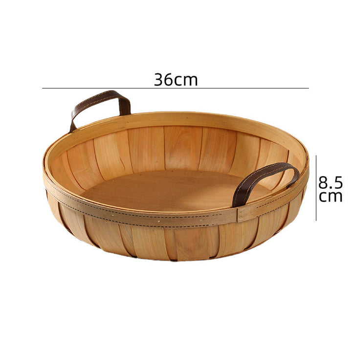 Unisex Handcrafted Basket with Leather Handles Kalsten