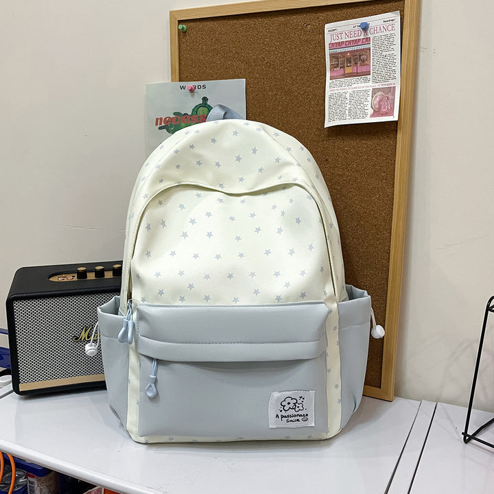 Lightweight Star-Patterned School Backpack