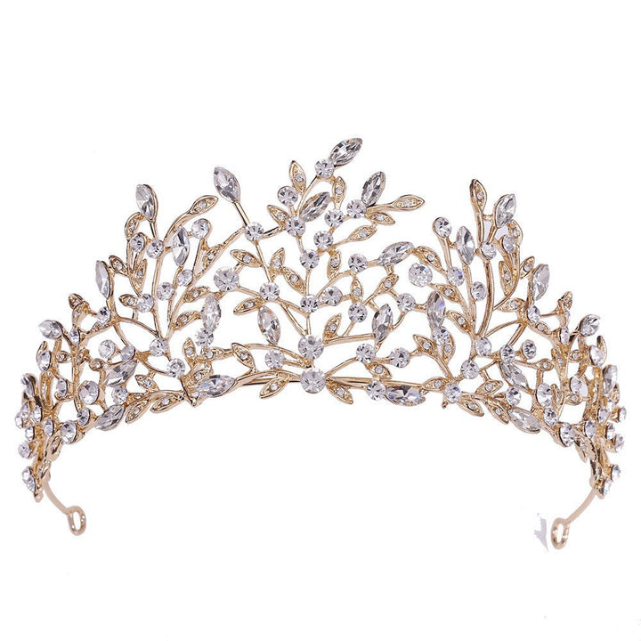 Ladies Elegant Headband with Floral Decorations and Rhinestones Kalsten