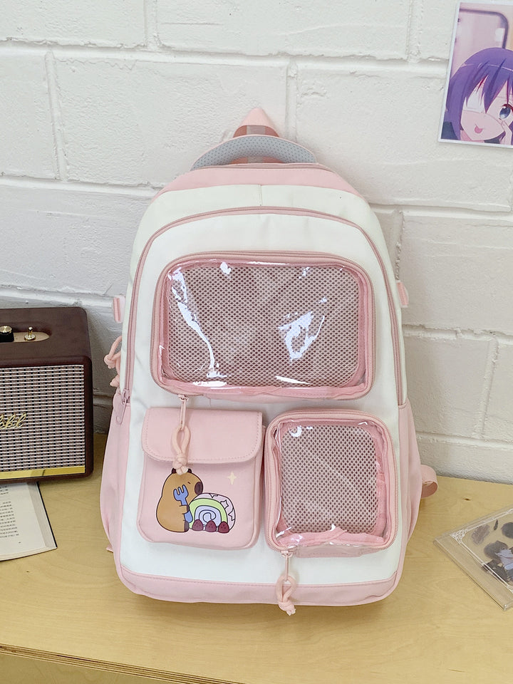Cute Character-Themed Multi-Pocket School Backpack