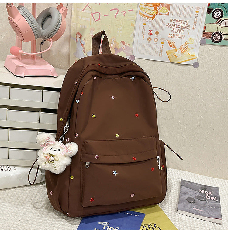 Embroidered Patterned School Backpack