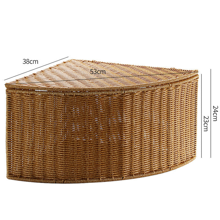 Corner Woven Storage Basket with Lid Kalsten