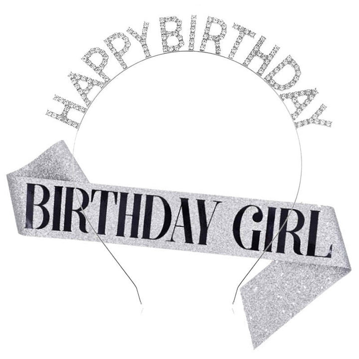Ladies Glitter Headband with "Happy Birthday" Inscription Kalsten
