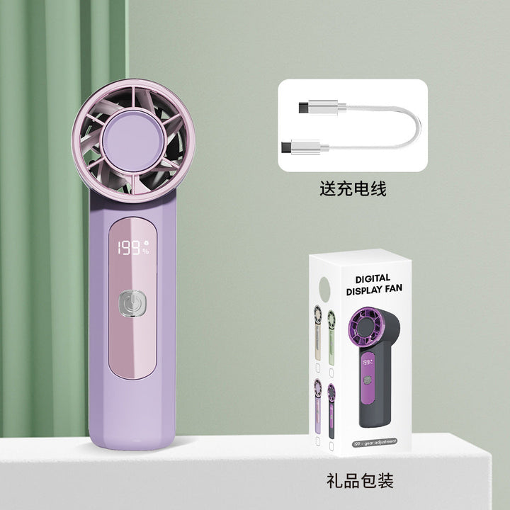 Unisex Portable Handheld Digital Display Fan Kalsten