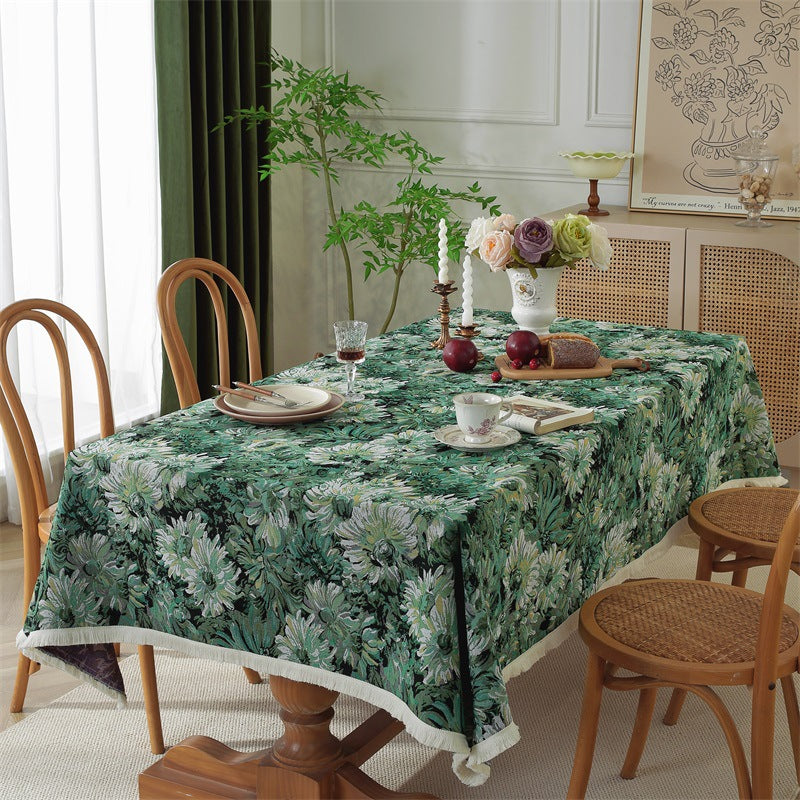 Decorative Floral Tapestry Tablecloth