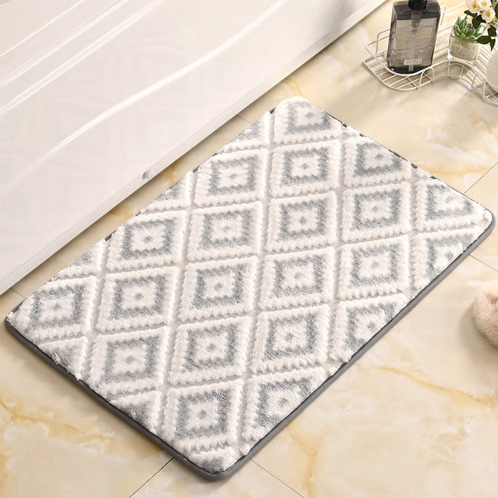 Diamond-Patterned Soft Bathroom Mat
