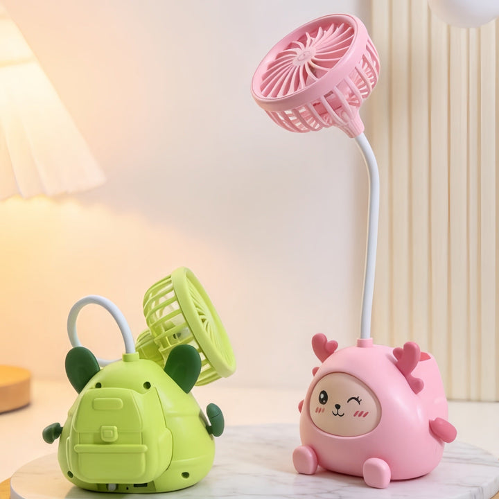 Ladies table lamp with integrated fan and toy design Kalsten