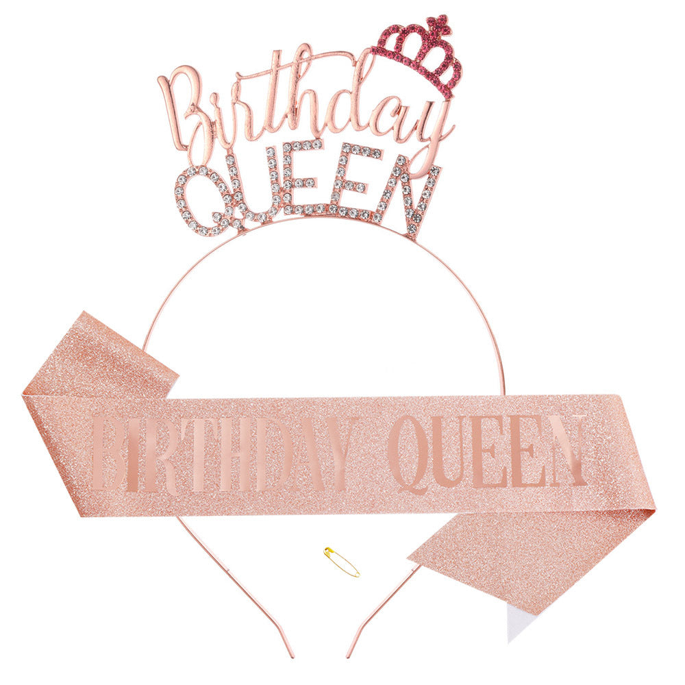 Ladies Glitter Headband with "Birthday Queen" lettering Kalsten