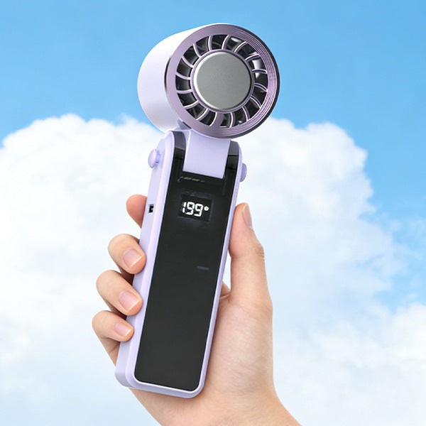 Cooling compact rechargeable handheld precision airflow fan with LED battery indicator and adjustable pivot head Kalsten