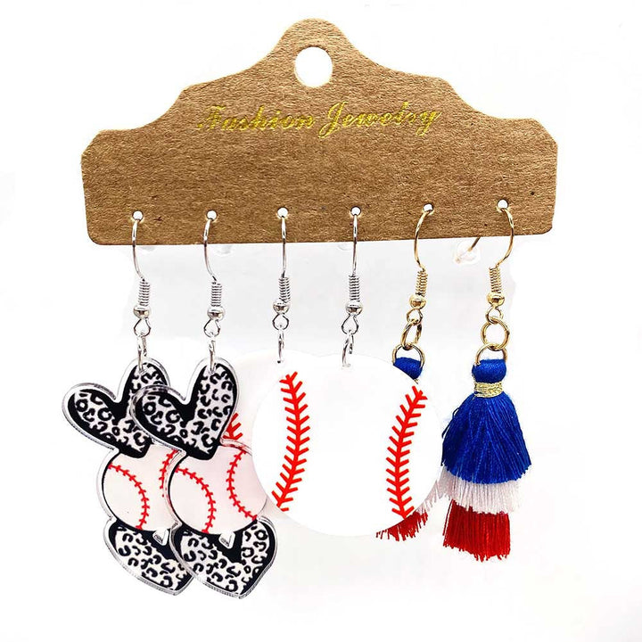 Women’s American-inspired earring set made of lightweight wood and acrylic with drop and letter charms Kalsten
