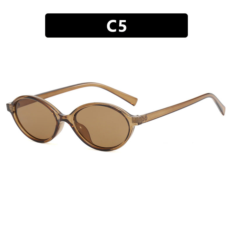 Women's fashionable oval sunglasses with curved frame and UV protection Kalsten
