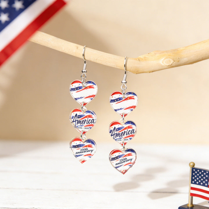 Women's eye-catching statement earrings made of acrylic with patriotic bow pendant Kalsten