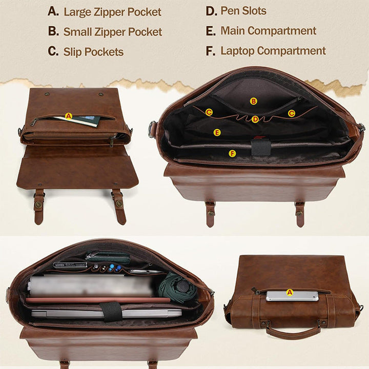 Briefcase Made of High-Quality Leather Kalsten