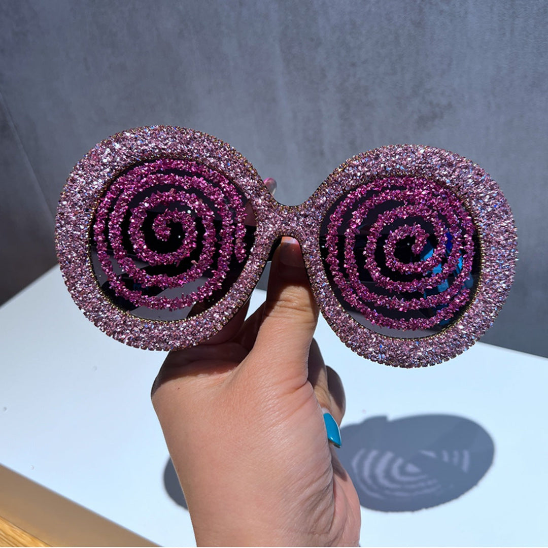Women's Statement Sunglasses with Spiral Glitter Design Kalsten