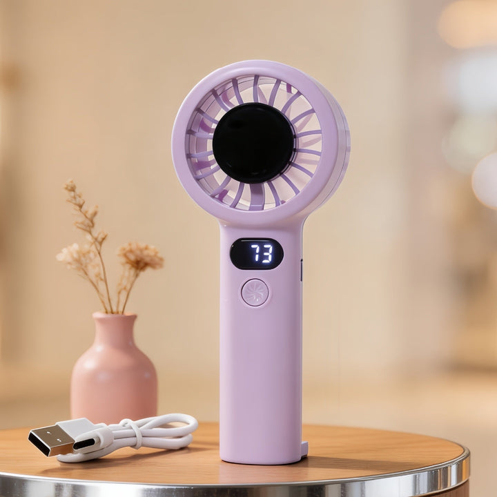 Ladies portable handheld fan with digital speed display Kalsten