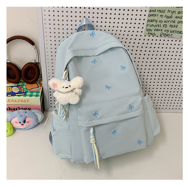 Charming Embroidered School Backpack
