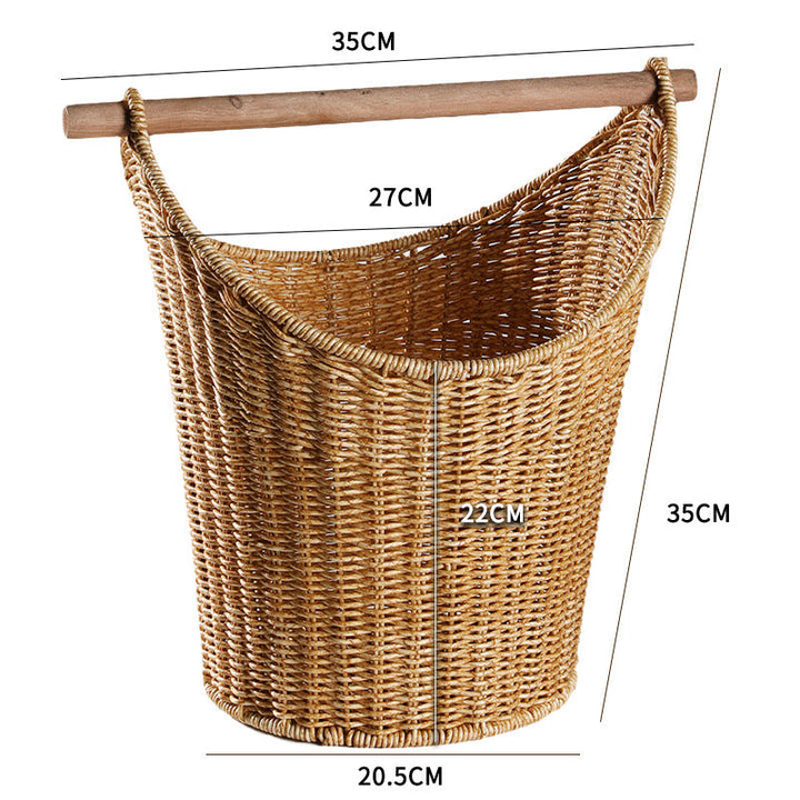 Ladies Natural Basket with Wooden Handle Kalsten