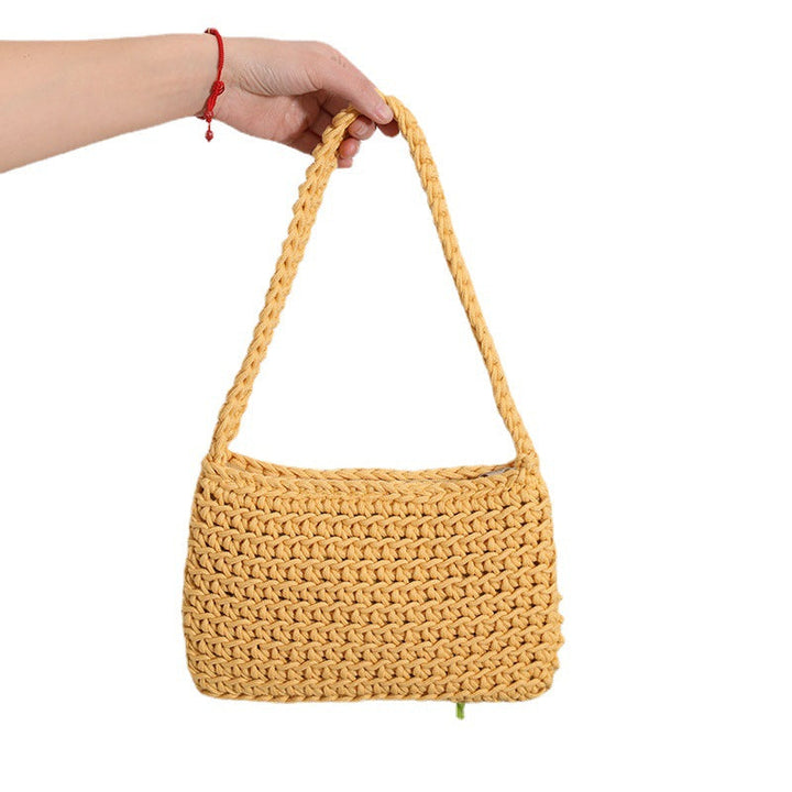 Handmade straw crossbody bag with structured design Kalsten