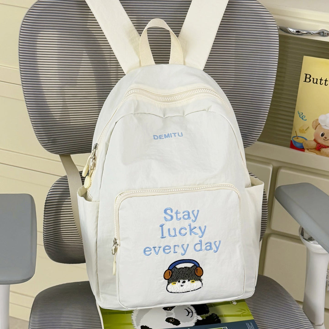 Embroidered Fun Character School Backpack