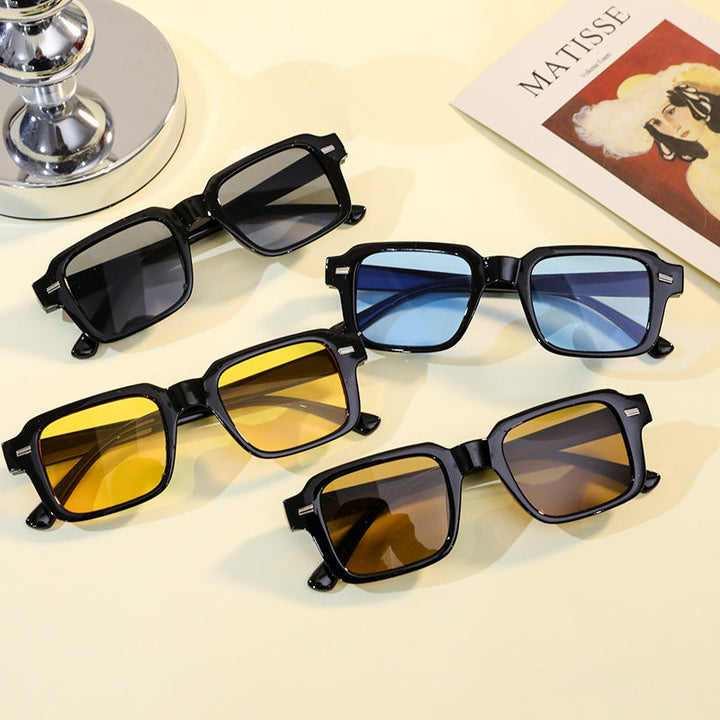 Women's modern rectangular sunglasses with colored lenses Kalsten